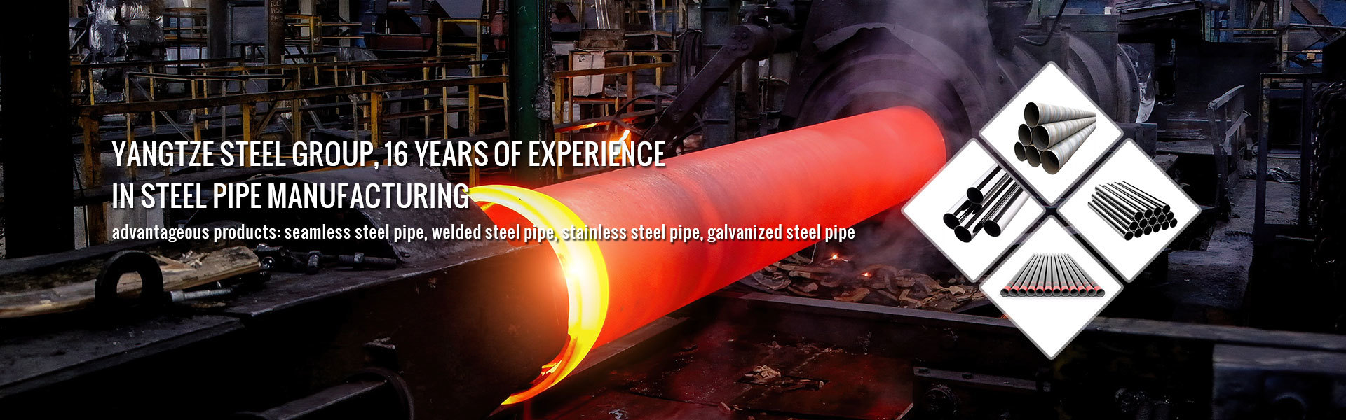 Steel pipes in factory